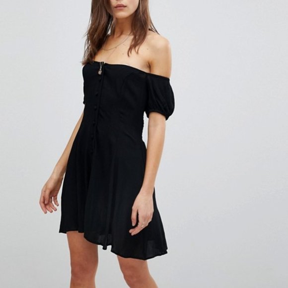 ASOS Dresses & Skirts - ASOS Off The Shoulder Mini Button Through Sundress